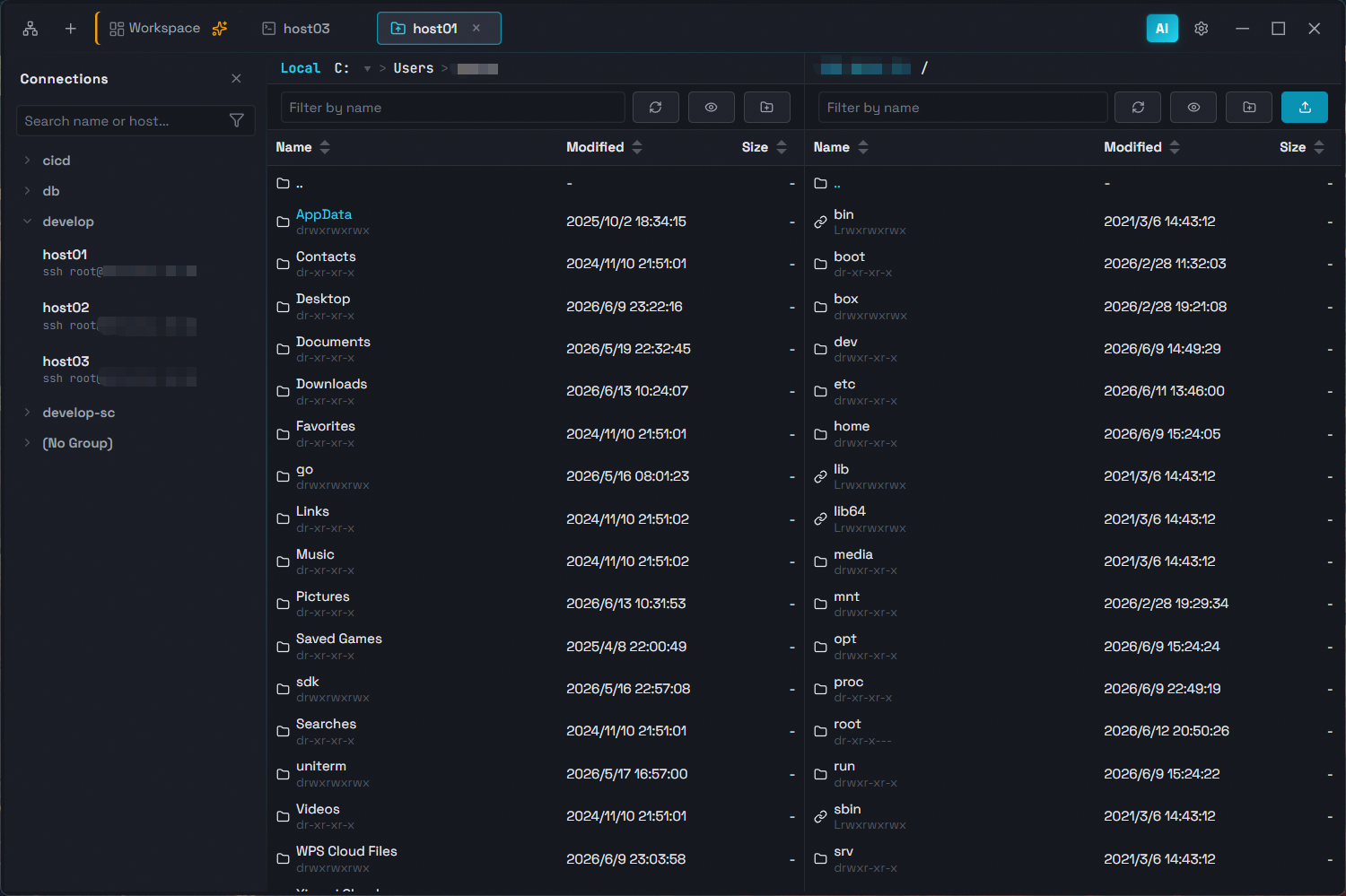SFTP file manager